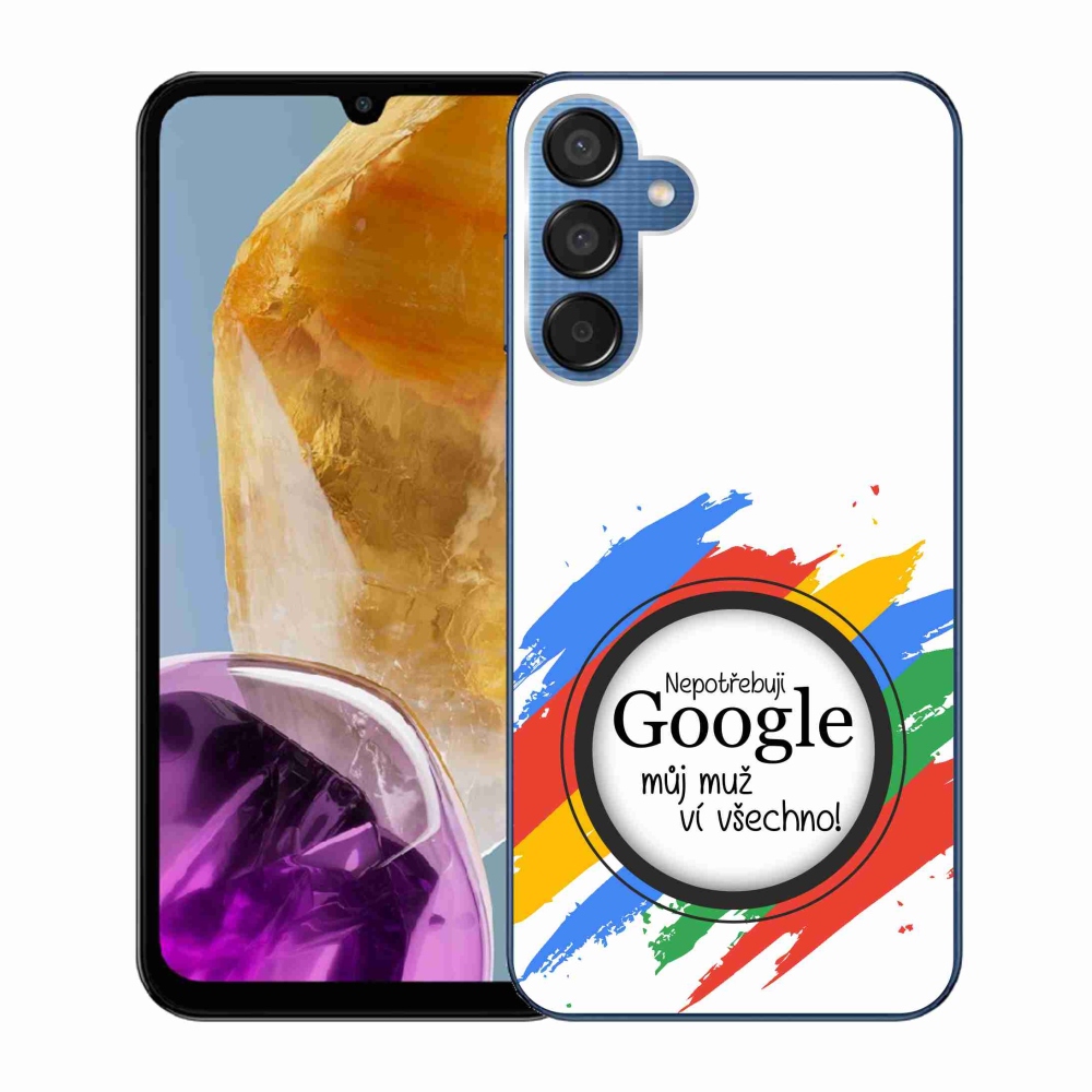 Gél borító mmCase Samsung Galaxy M15 5G - az ember mindent tud fehér háttérrel