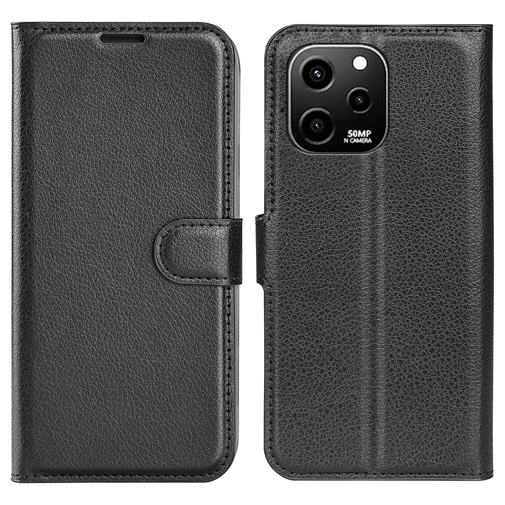 Litchi könyv tok Huawei Nova Y61-hez - fekete