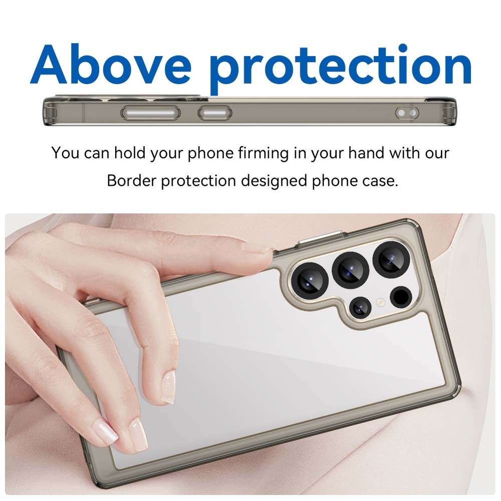 Gél tok kemény hátlappal Samsung Galaxy S25 Ultra készülékhez - szürke