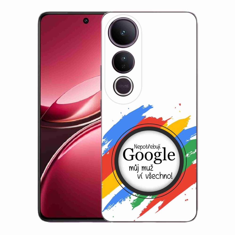 Gél borító mmCase a Vivo V50 Lite 4G/5G - az ember tudja, hogy minden fehér háttérrel