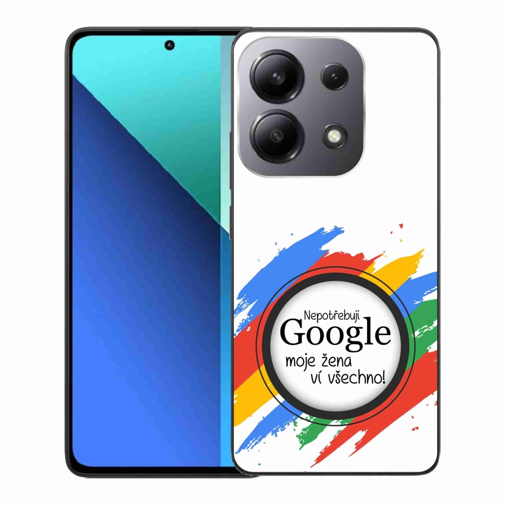 Gél borító mmCase a Xiaomi Redmi Note 13 - a nő mindent tud fehér háttérrel