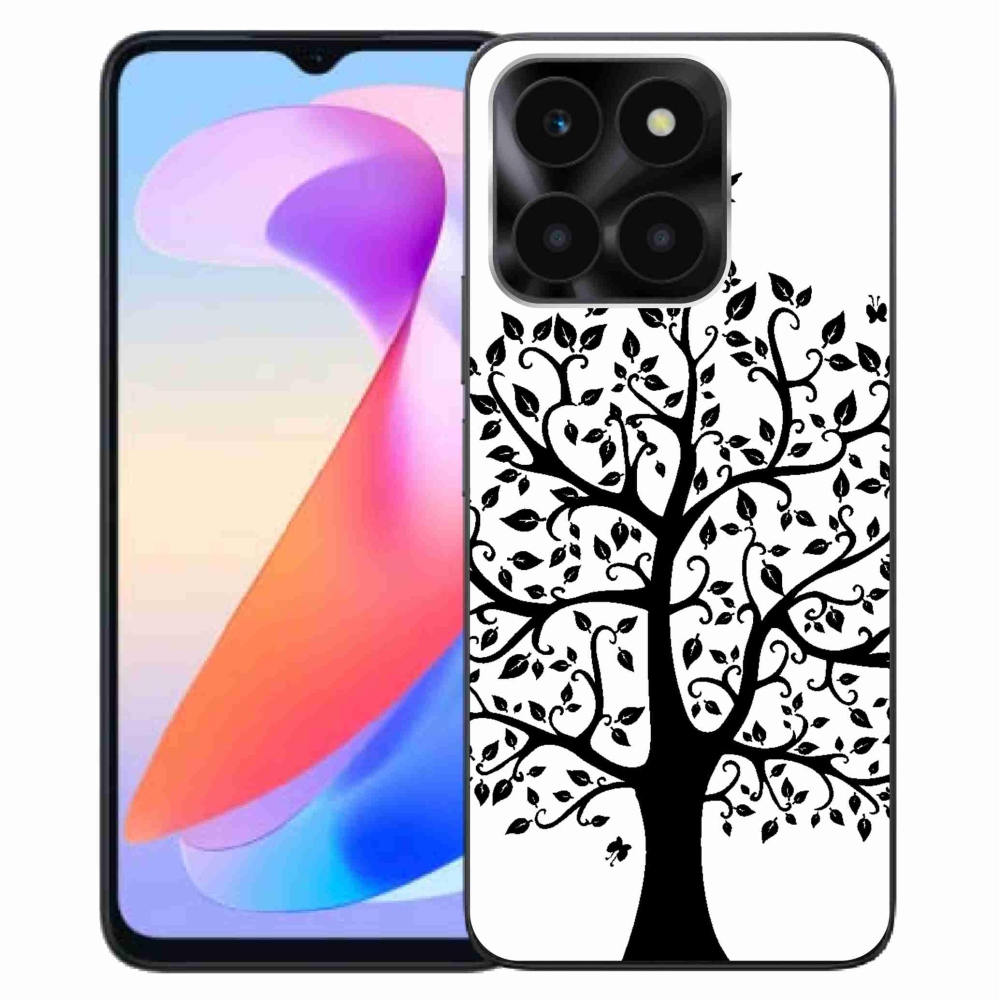 Zselés borítás mmCase a Honor X6a számára - fekete-fehér fa