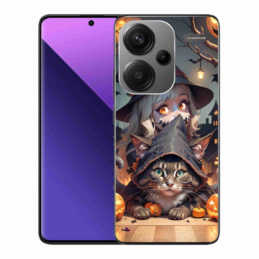 Gél borítás mmCase a Xiaomi Redmi Note 13 Pro+ 5G számára - boszorkány macskával