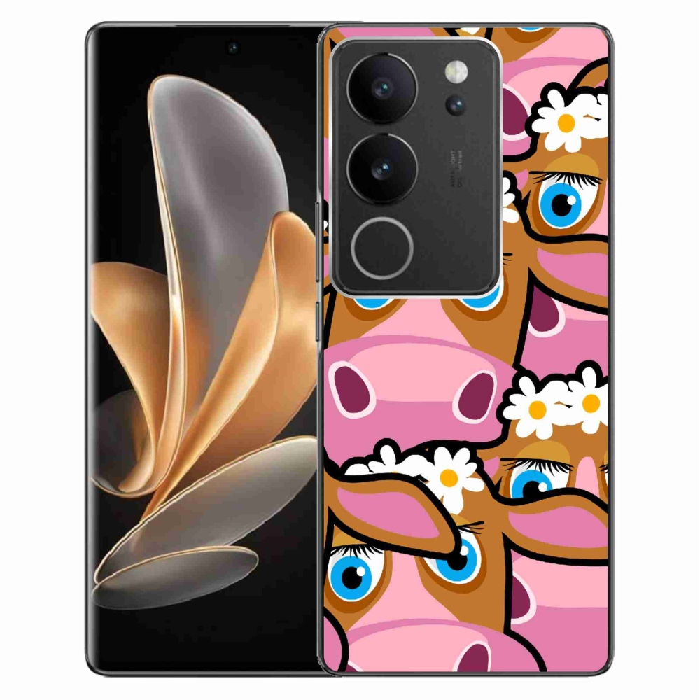 Zselés borítás mmCase a Vivo V29 5G-hez - karikatúrás tehenek
