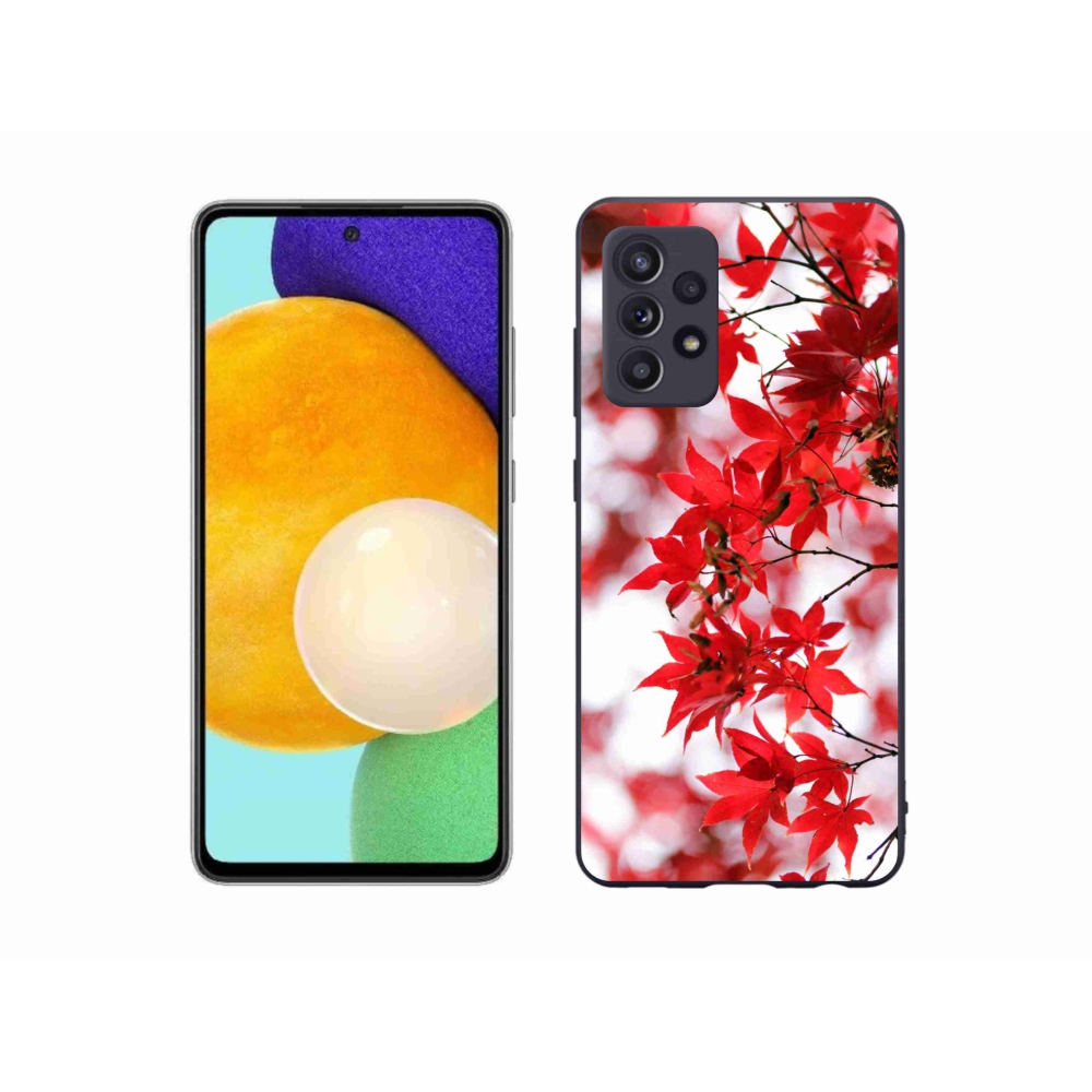 Zselés borítás mmCase Samsung Galaxy A52s 5G - piros levelek