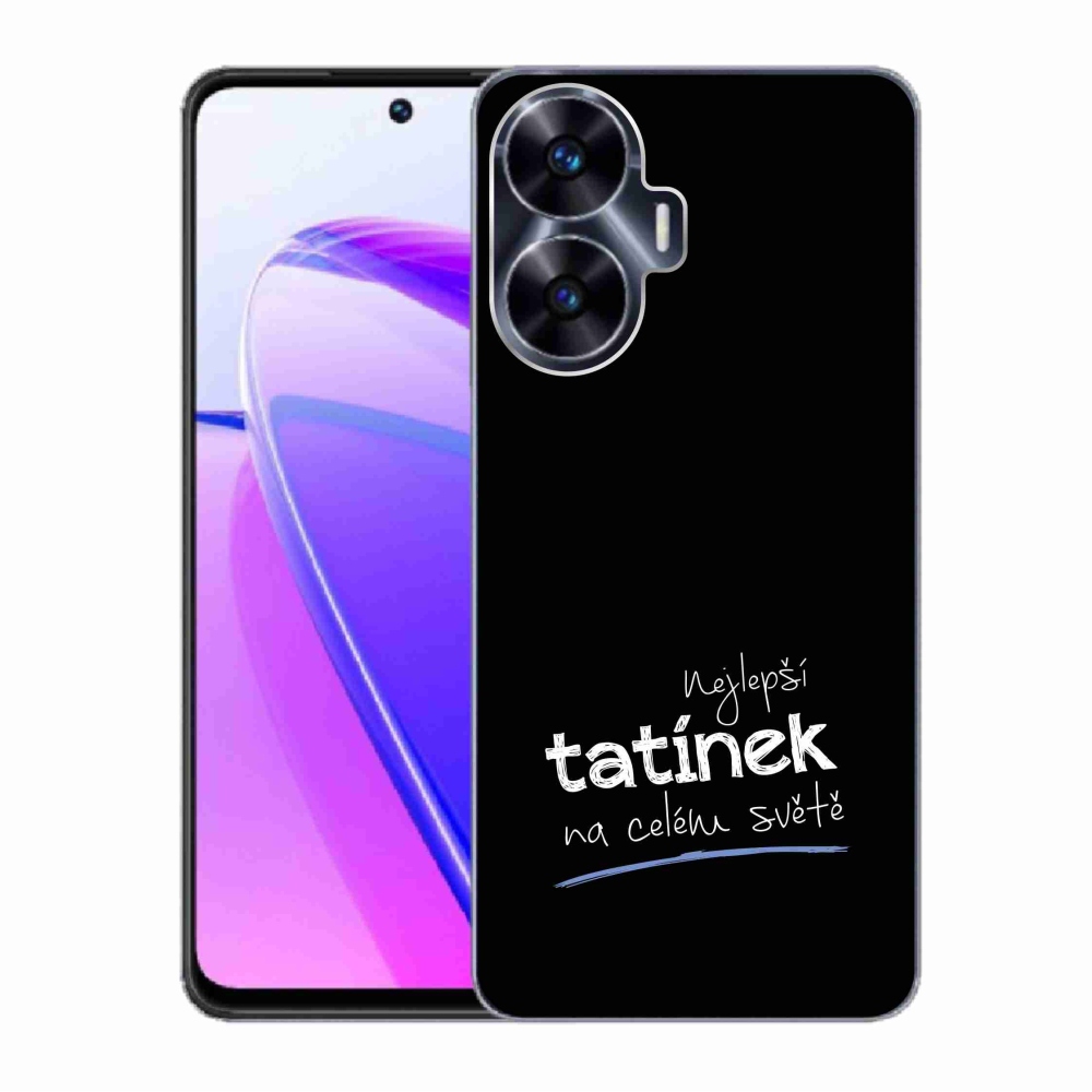 Gél borító mmCase a Realme C55-ön - legjobb apuci 4 fekete háttérrel