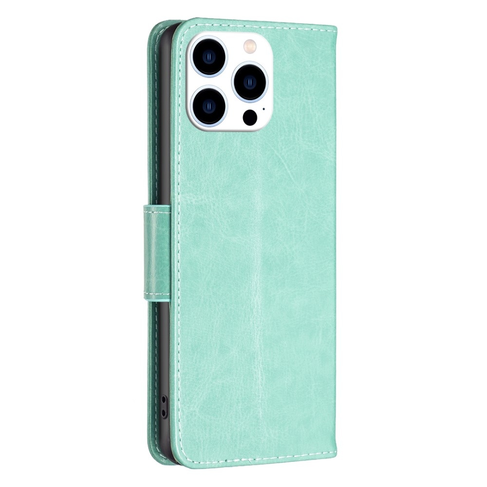 Pillangó könyvtáska iPhone 16 Pro készülékhez - teal színű