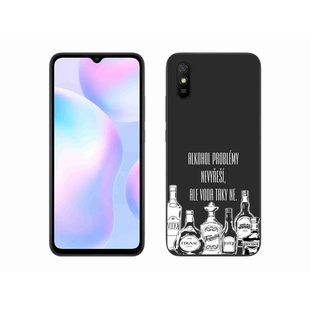 Gél borító mmCase a Xiaomi Redmi 9A - vicces szöveg fekete háttérrel