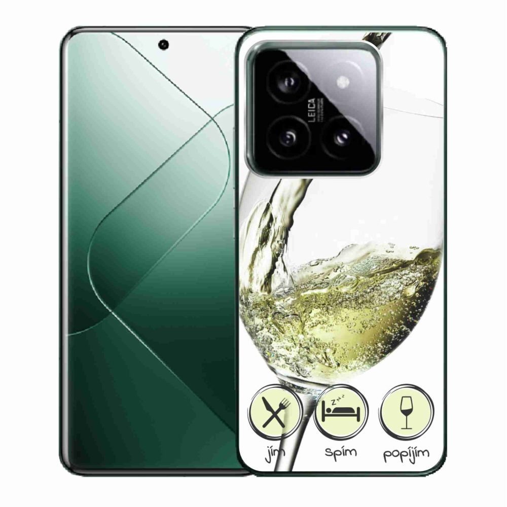 Gél tok mmCase a Xiaomi 14-hez - borospohár fehér
