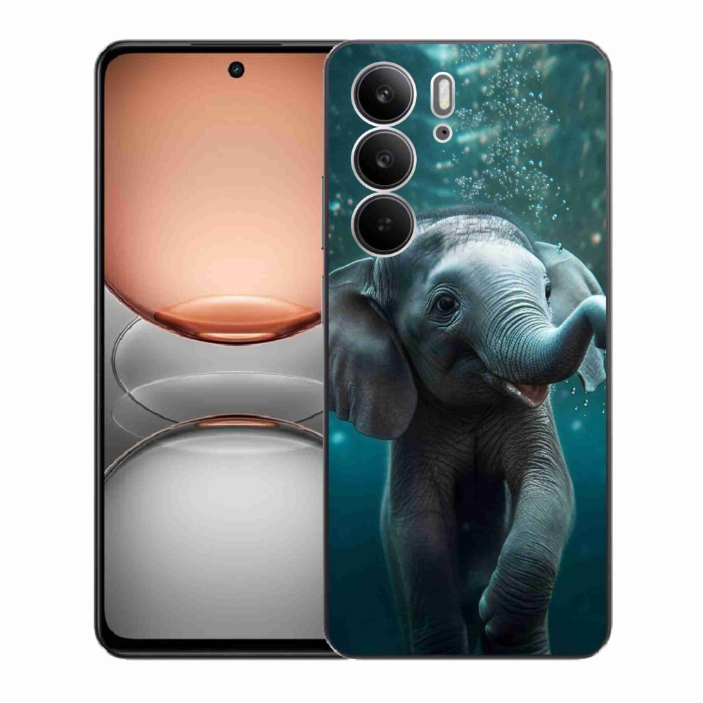 Gél borítás mmCase a Realme C75 készülékhez - elefánt a víz alatt