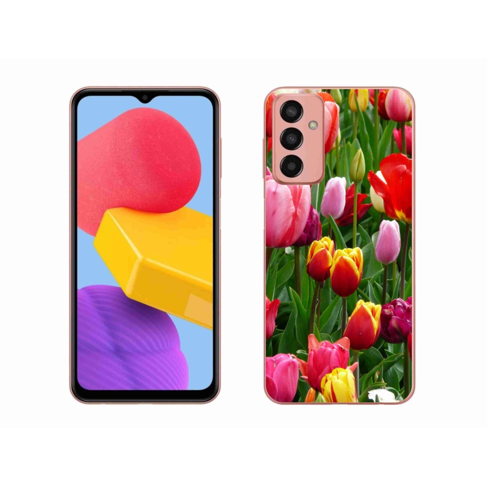 Zselés borítás mmCase Samsung Galaxy M13 készülékhez - tulipánok