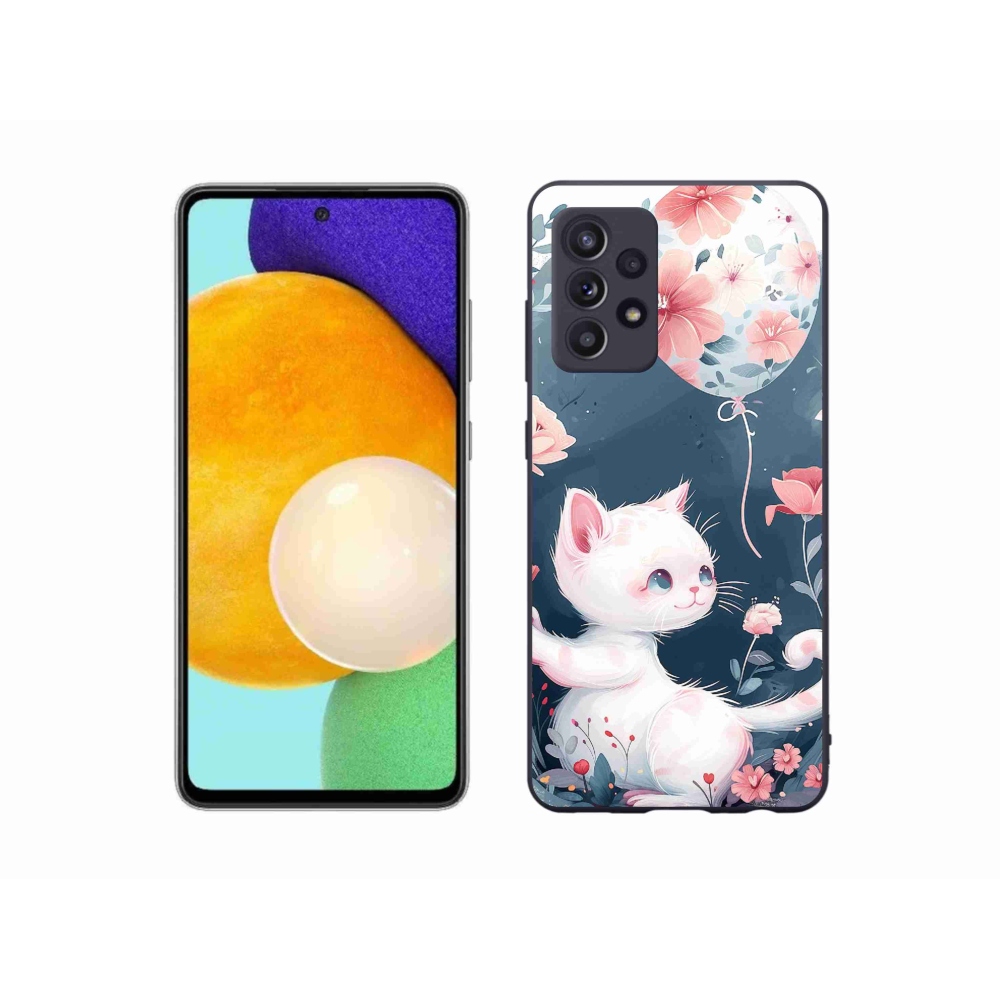 Gél borítás mmCase Samsung Galaxy A52s 5G - cica lufival