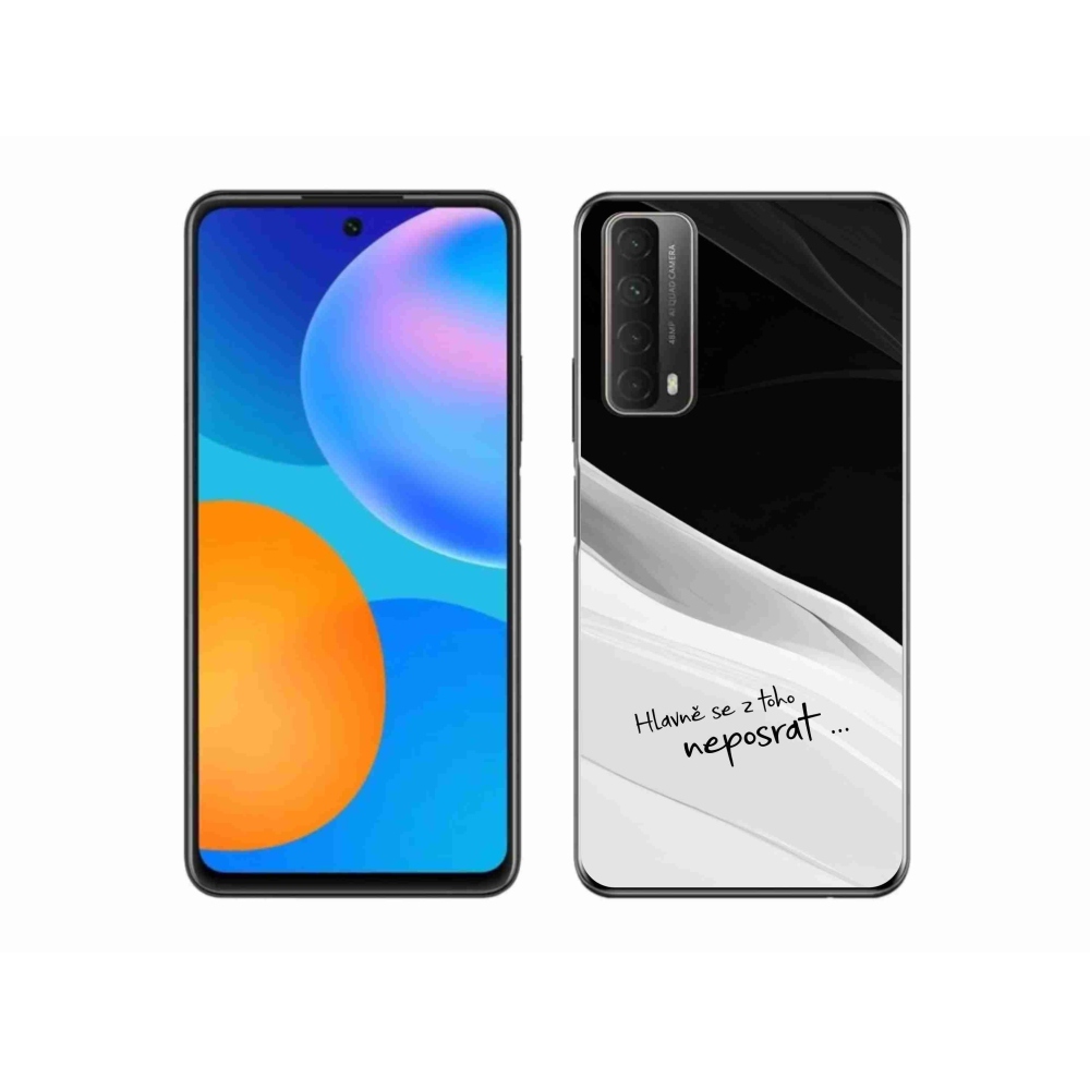 Gél borító mmCase a Huawei P Smart (2021) - vicces szöveg 13 fekete-fehér háttérrel