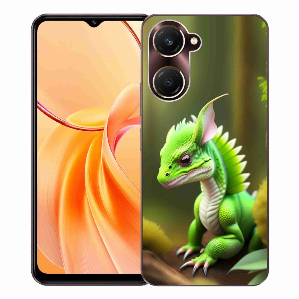 Zselés borítás mmCase a Vivo Y28s 5G-hez - zöld sárkány
