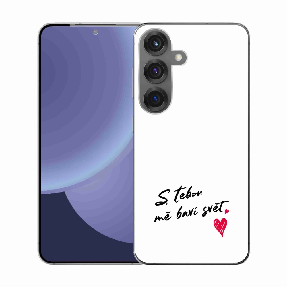 Gél borítás mmCase Samsung Galaxy S25 készülékhez - szerelmes szöveg 1 fehér háttér