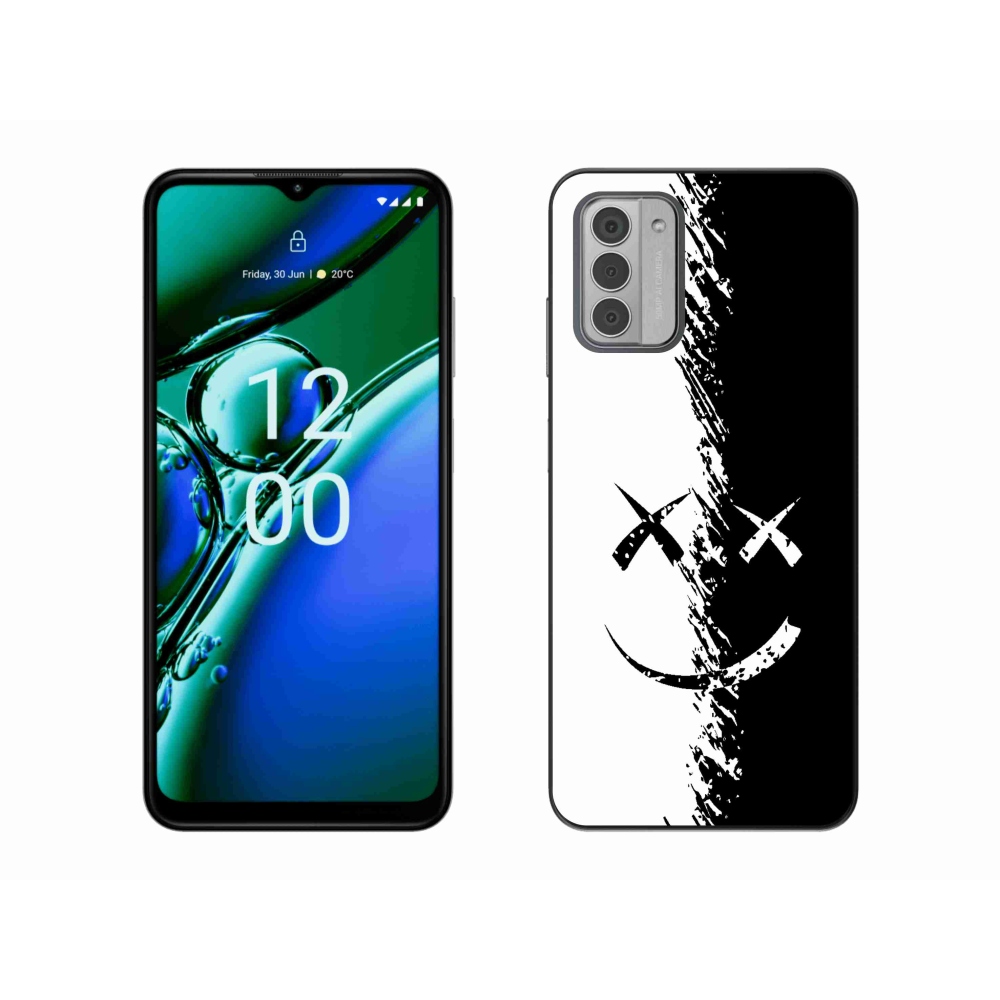 Zselés borító mmCase a Nokia G42 készülékhez - fekete-fehér mosolygó