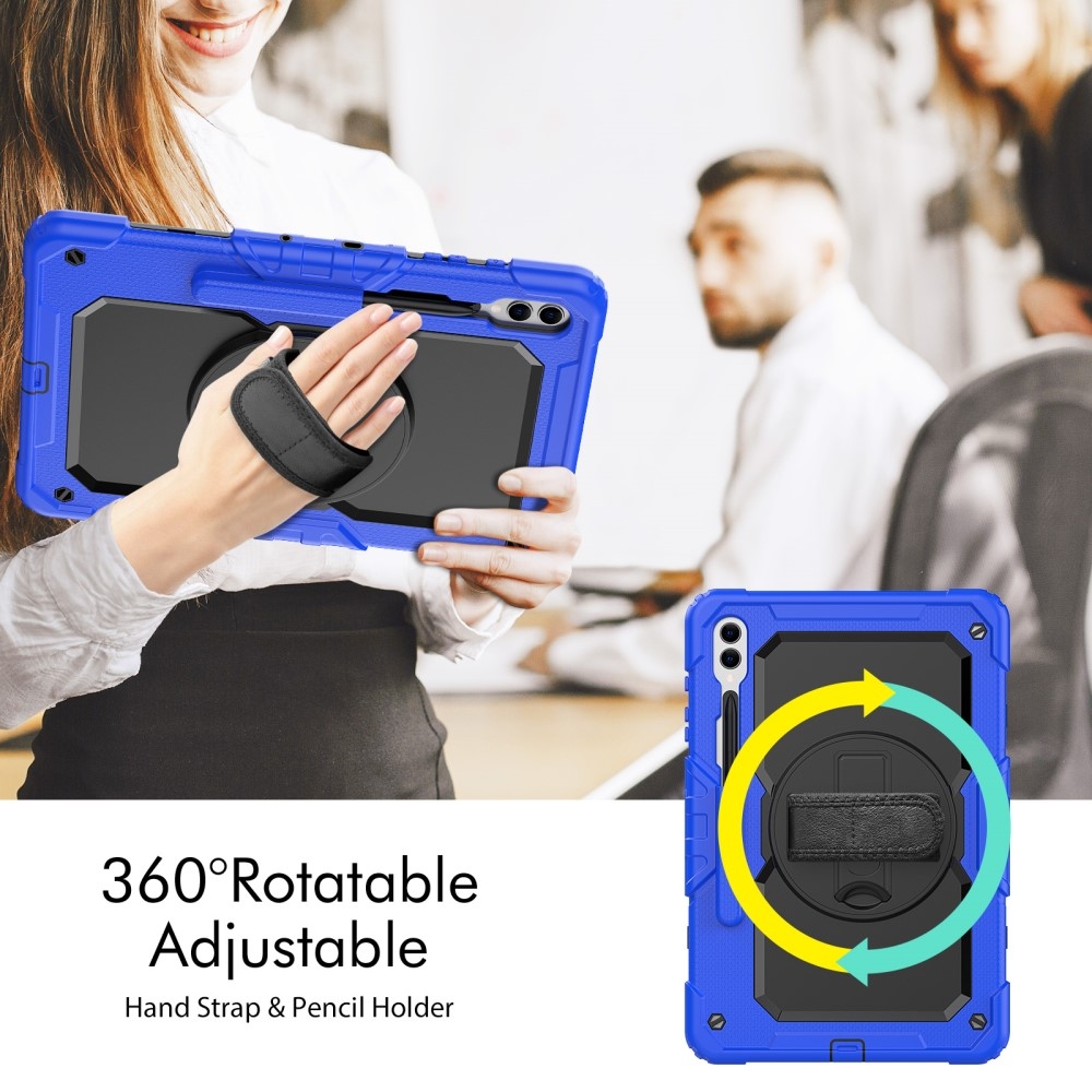 Rúgásálló borítás kézi fogantyúval Samsung Galaxy Tab S9+/Tab S10+ készülékhez - kék