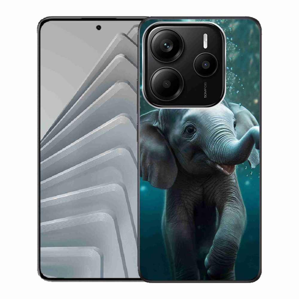 Zselés borítás mmCase a Xiaomi Redmi Note 14 5G-hez - elefánt a víz alatt