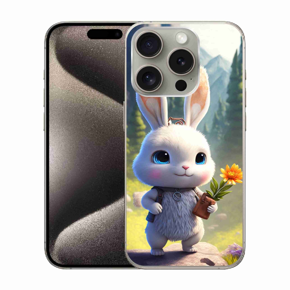 Zselés borítás mmCase iPhone 15 Pro készülékhez - aranyos nyuszi