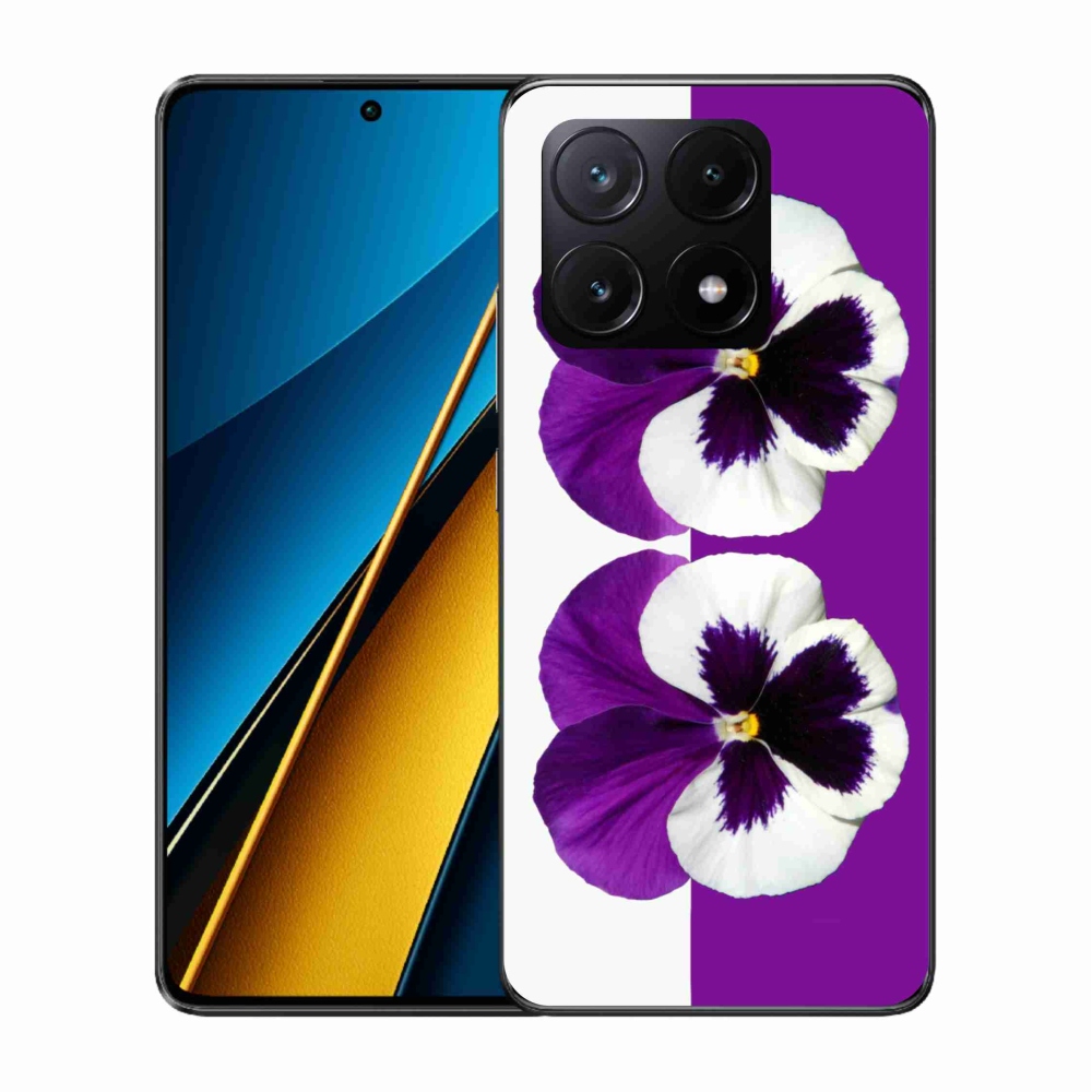 Gél borítás mmCase a Xiaomi Poco X6 Pro 5G-hez - lila és fehér virág