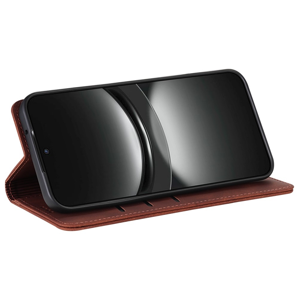 AZNS tok könyv tok Xiaomi Poco X7 Pro 5G - barna színben