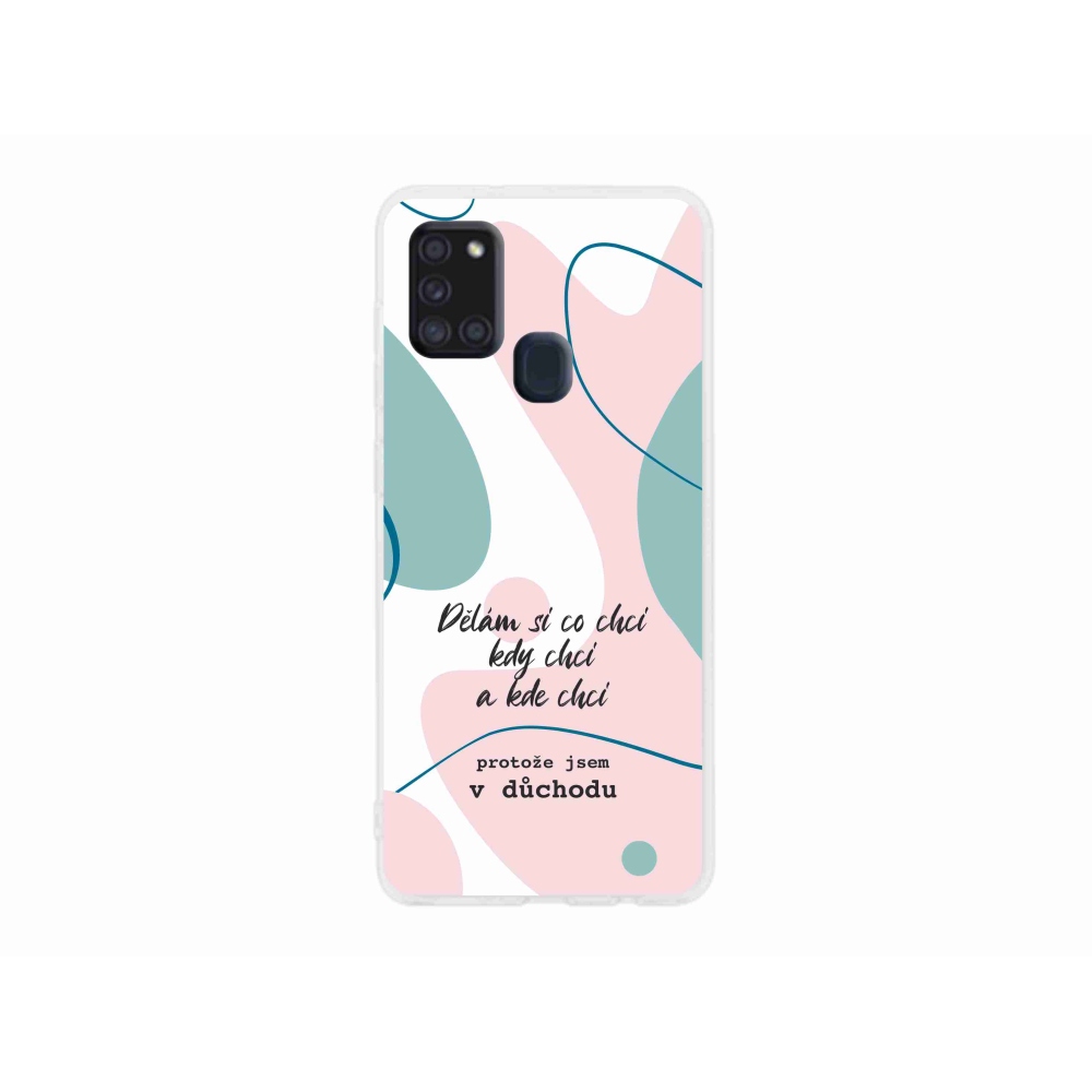 Gél borító mmCase Samsung Galaxy A21s készülékhez - vicces szöveg 10 fehér háttér