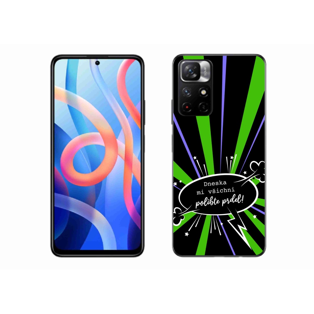 Gél borító mmCase a Xiaomi Redmi Note 11S 5G-hez - vicces szöveg 15 fekete háttérrel