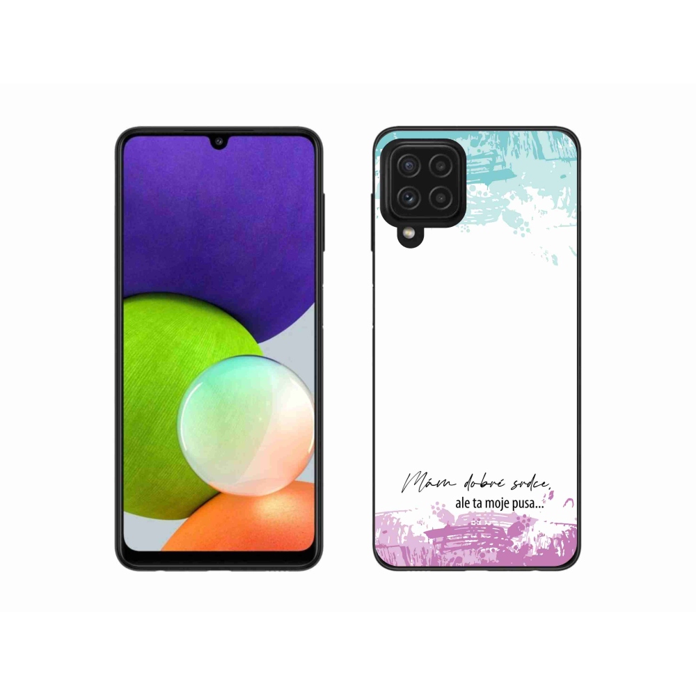 Gél borító mmCase Samsung Galaxy A22 4G - vicces szöveg 3 fehér háttérrel