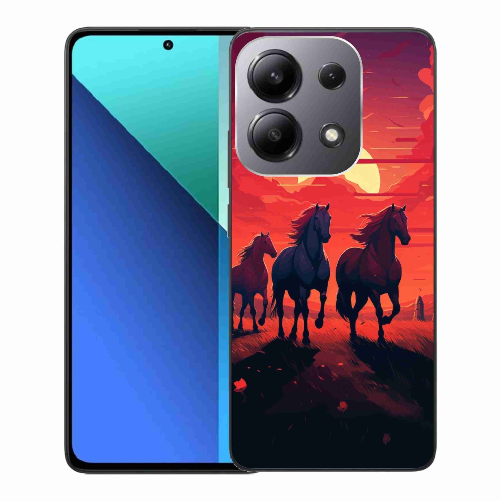 Gél borító mmCase a Xiaomi Redmi Note 13-hoz - lovak és naplemente