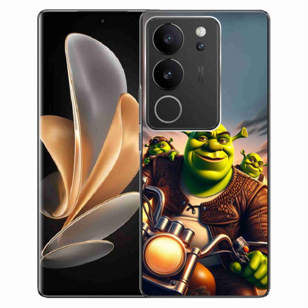 Gél borítás mmCase a Vivo V29 5G-hez - Shrek egy motorkerékpáron