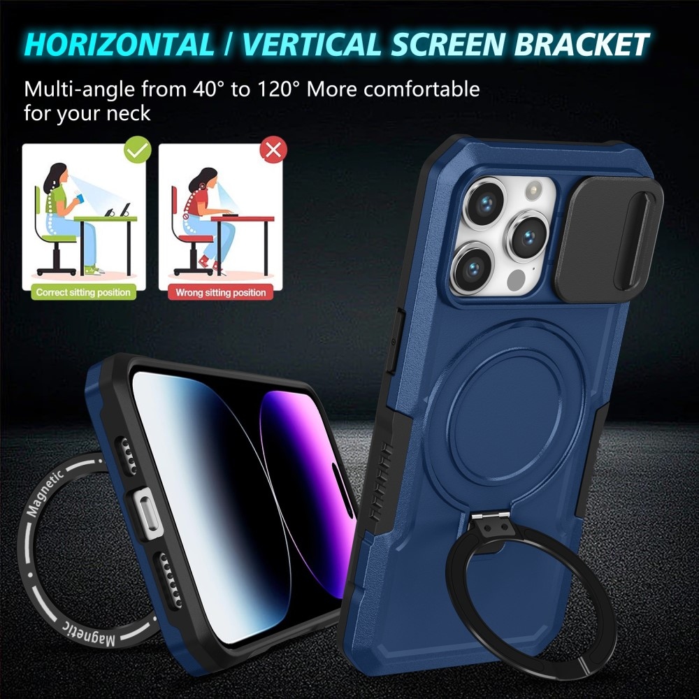 Katonai strapabíró védőburkolat MagSafe-vel iPhone 14 Pro Max készülékhez - sötétkék