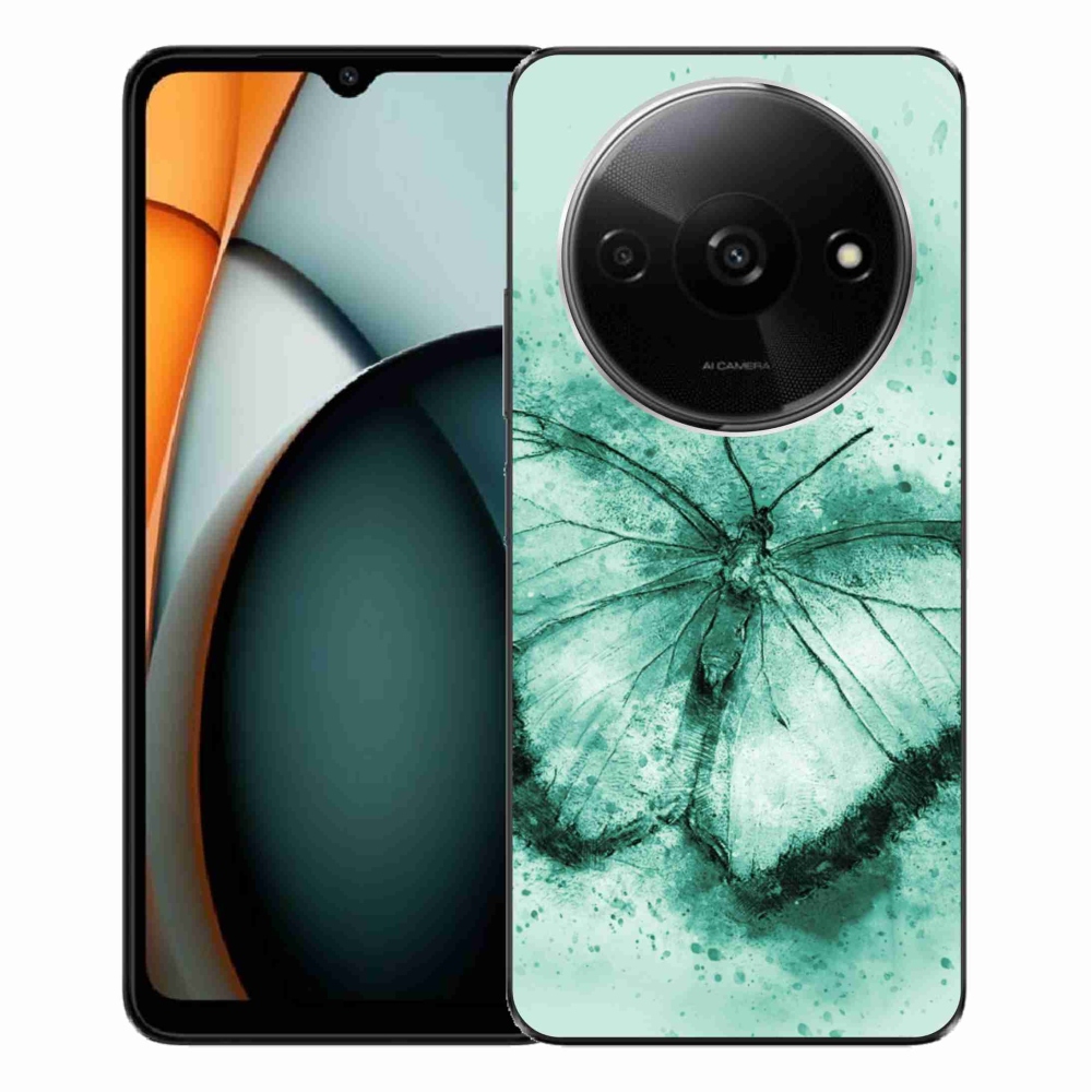 Gél tok mmCase a Xiaomi Redmi A3-hoz - zöld pillangó