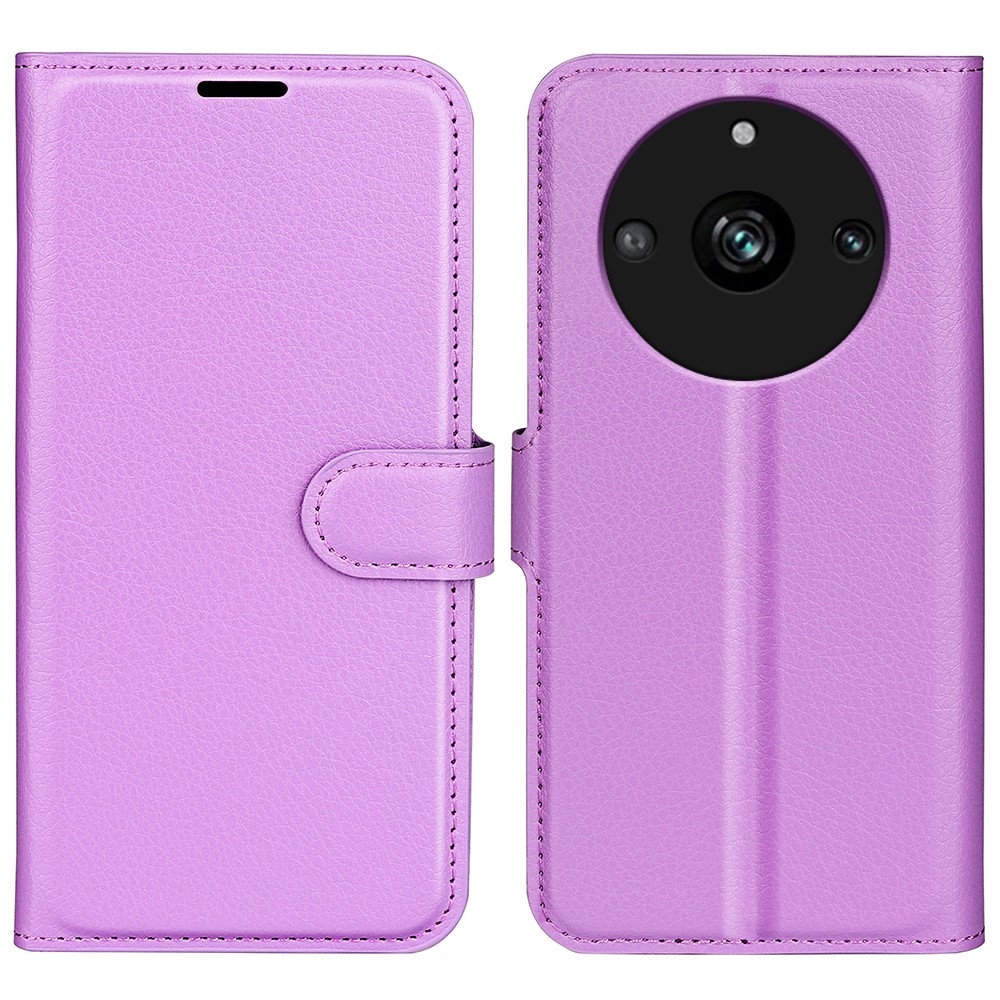 Litchi könyvtáska a Realme 11 Pro 5G/11 Pro+ 5G készülékhez - lila