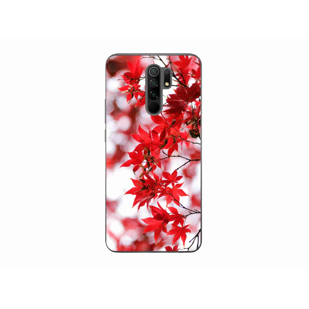 Gél borítás mmCase a Xiaomi Redmi 9-hez - piros levelek