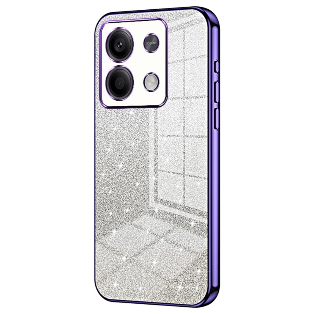 Vágott zselés csillogó tok a Xiaomi Redmi Note 13 5G-hez - lila