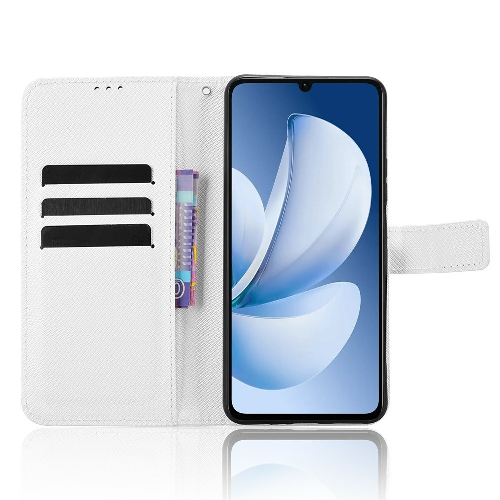 Gyémánt könyvtáska Realme Note 70T-hez - fehér