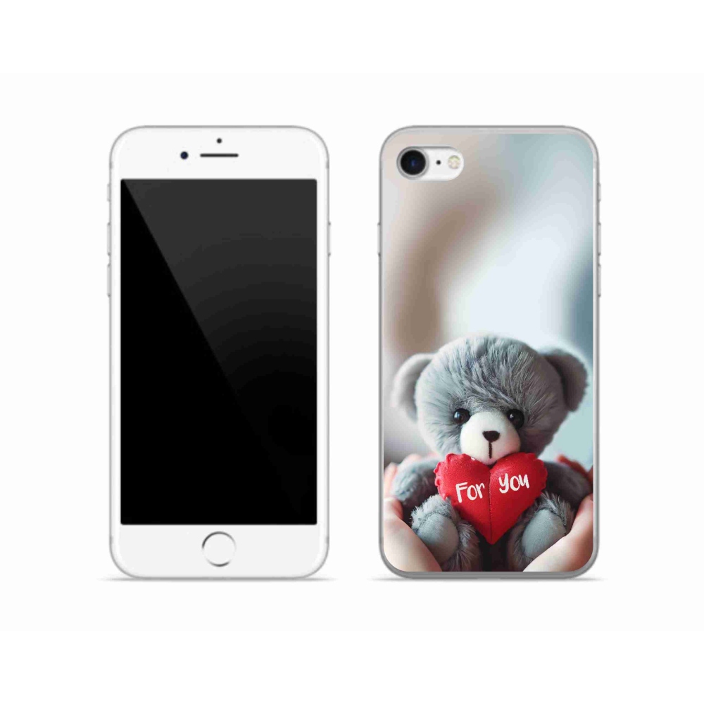 Zselés borítás mmCase iPhone SE (2020) - mackó a szerelmesek számára