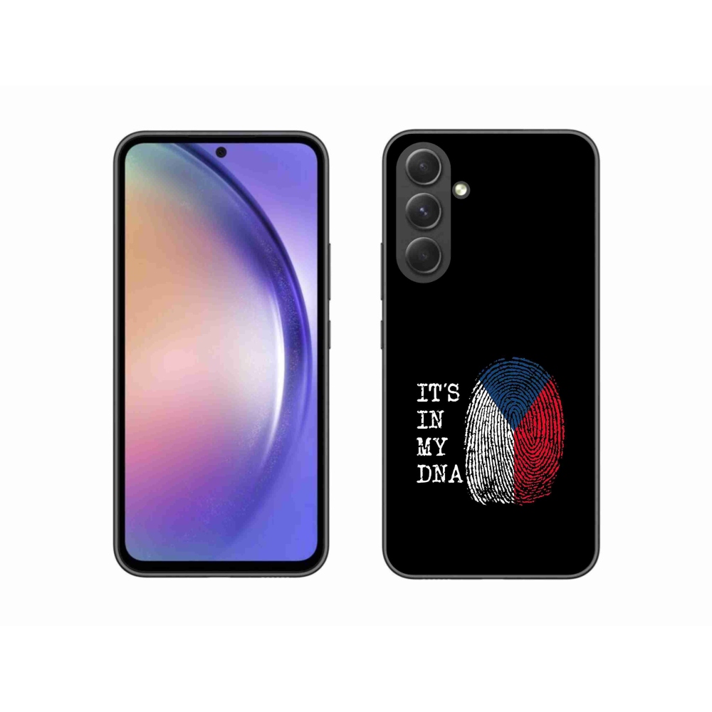 Gél borítás mmCase Samsung Galaxy A54 5G - zászlós ujjlenyomat fekete háttérrel