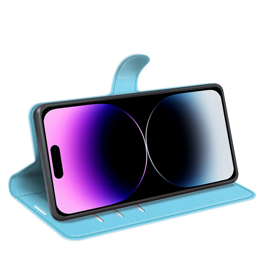 Litchi könyvtáska iPhone 15 Pro készülékhez - kék