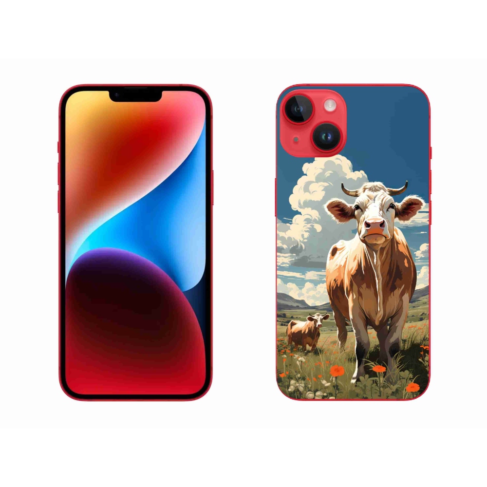 Zselés borítás mmCase iPhone 14 Plus készülékhez - tehenek a réten