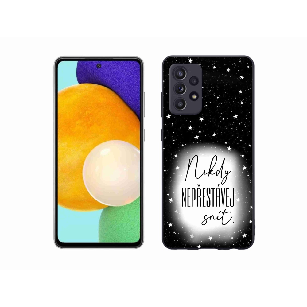 Gél borítás mmCase Samsung Galaxy A52s 5G - idézet 1 fehér és fekete háttérrel