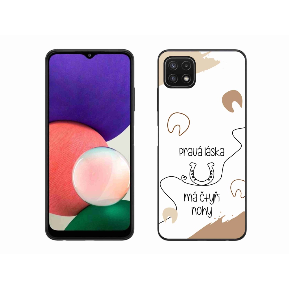 Gél borítás mmCase Samsung Galaxy A22 5G - ló motívum fehér háttérrel