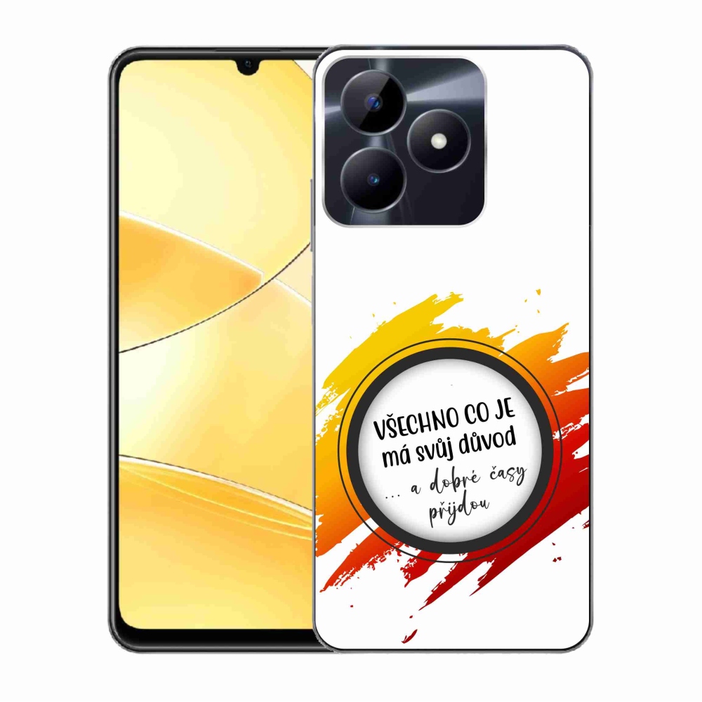 Zselés borító mmCase a Realme C51/C53 készülékhez - idézet 3 fehér háttér