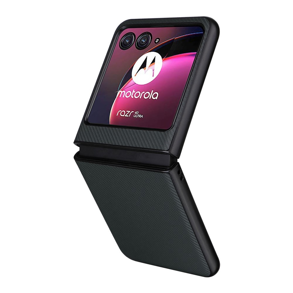 Textúrás műanyag borítás műbőrrel a Motorola Razr 40 Ultra 5G készülékre - zöld színű