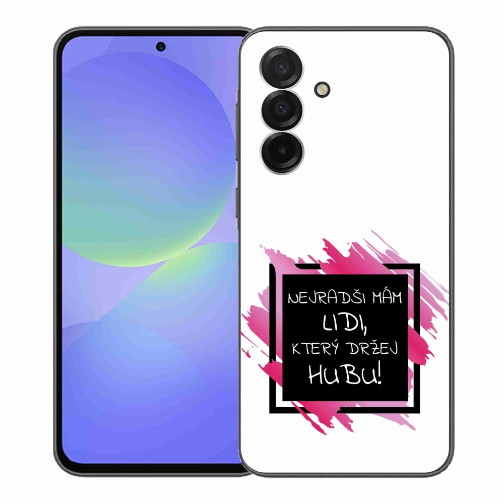Gél borító mmCase Samsung Galaxy A36 5G - vicces szöveg 7 fekete-fehér háttérrel