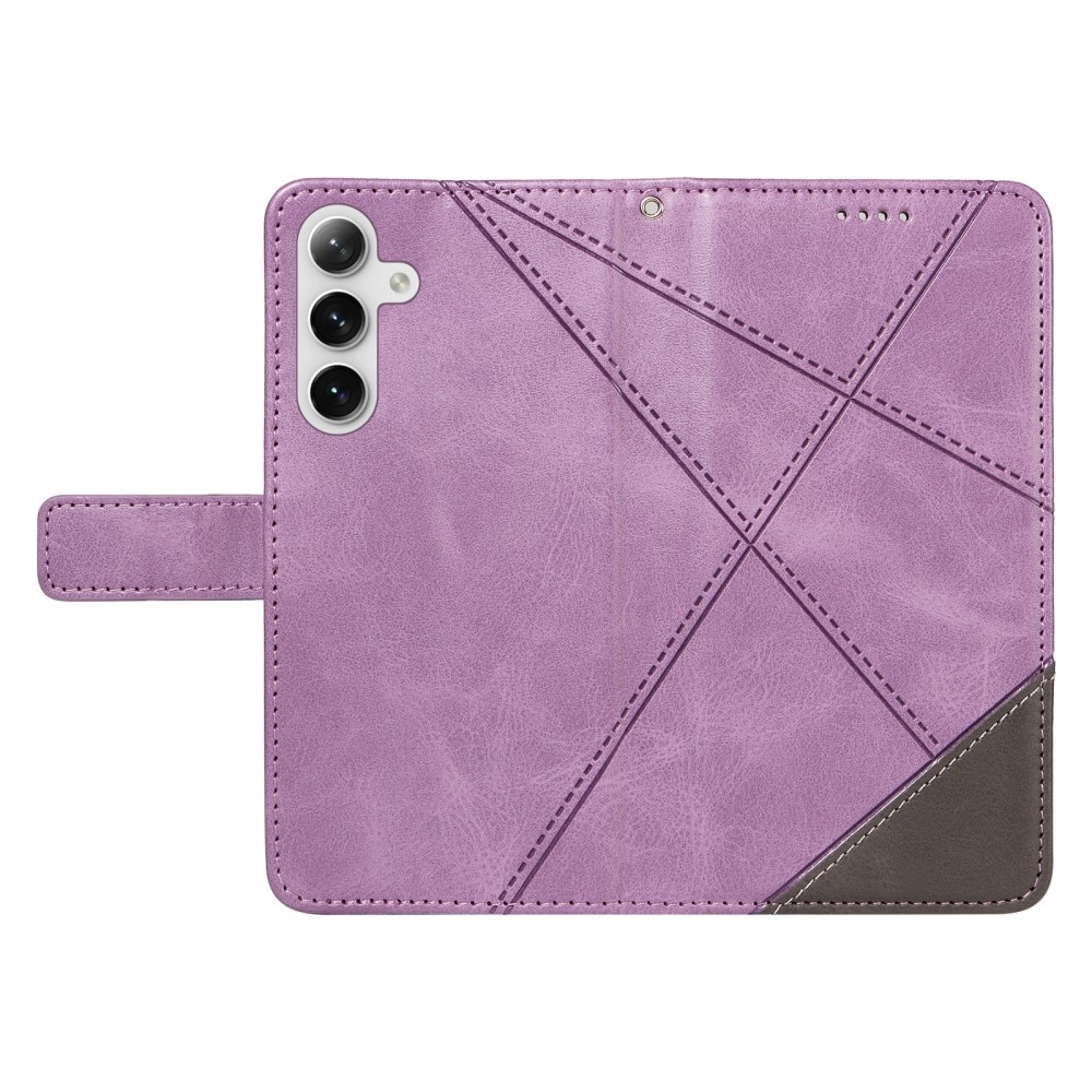 Háromszög alakú könyvtáska Samsung Galaxy S24+/S25+ készülékhez - lila