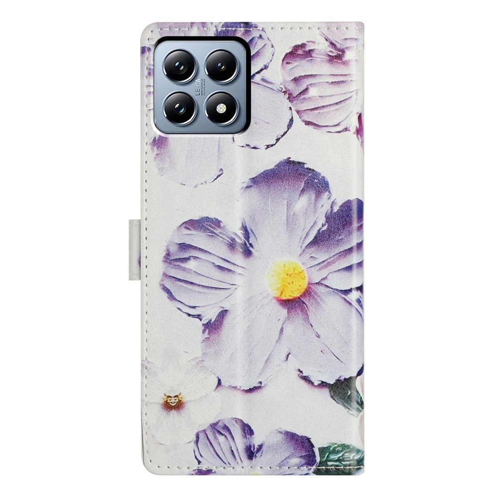 Biztonságos könyv tok a Xiaomi 15T-hez - lila virágok