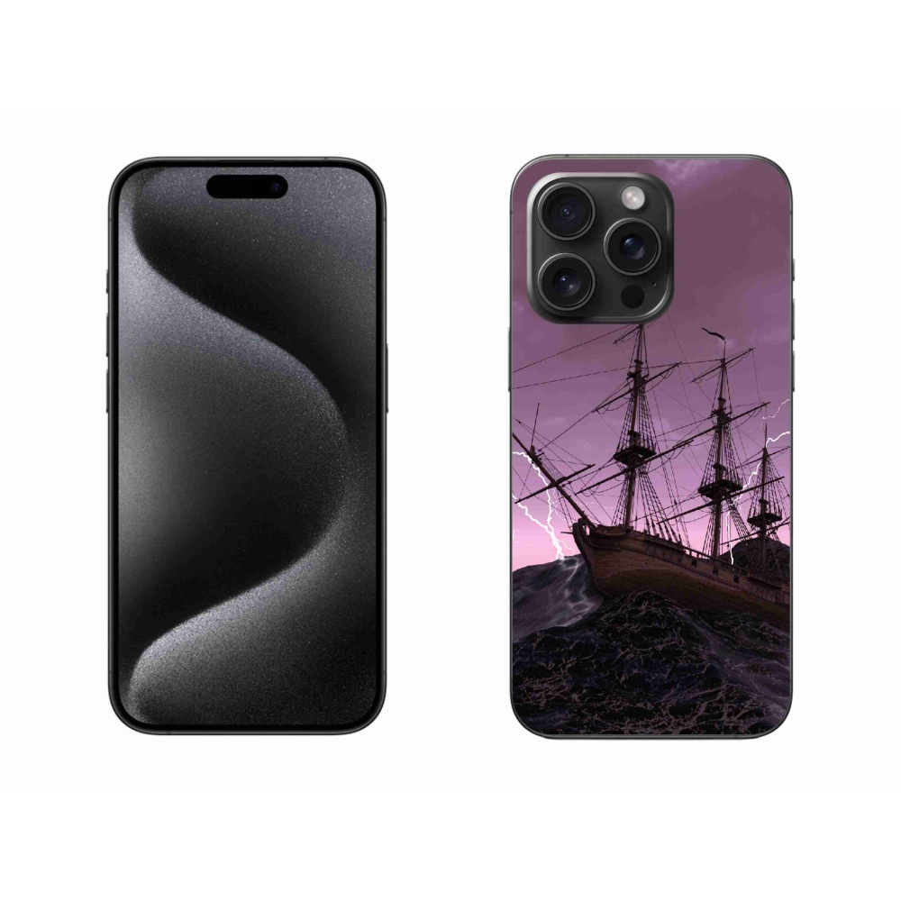 Gél borítás mmCase iPhone 15 Pro Max készülékhez - Viharban a hajó