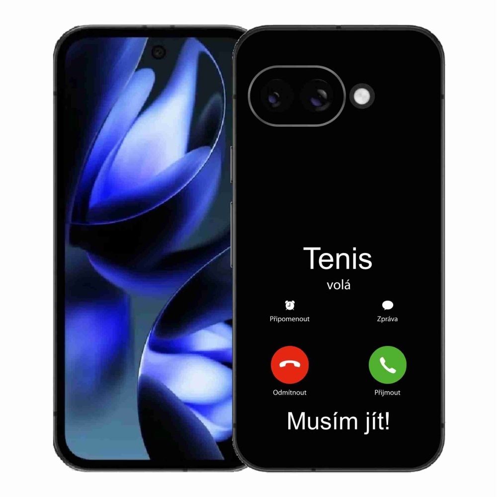 Gél borítás mmCase a Google Pixel 9a - tenisz hívások fekete háttérrel