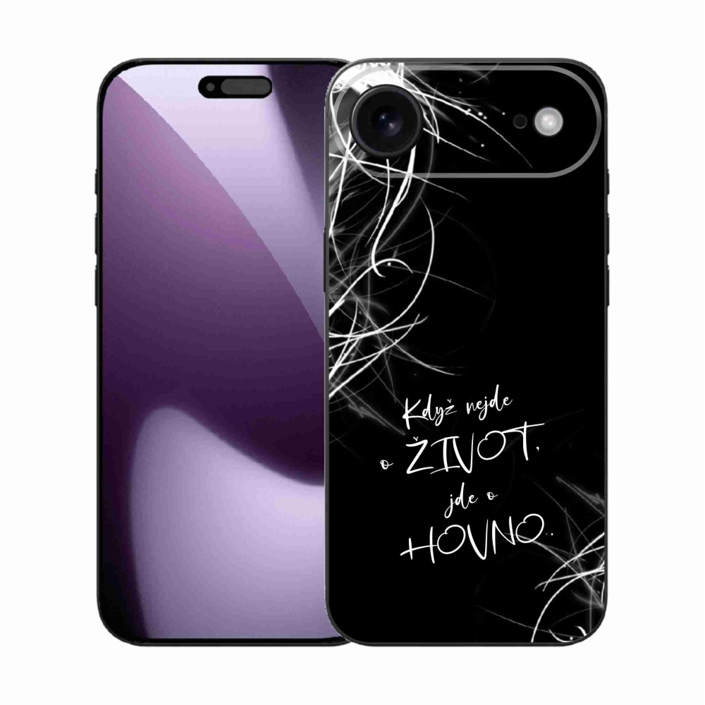 Gél borítás mmCase iPhone 17 Air készülékhez - vicces szöveg 16 fekete háttér